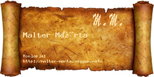 Malter Márta névjegykártya